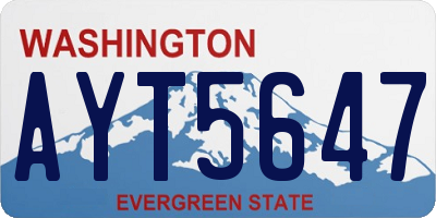 WA license plate AYT5647