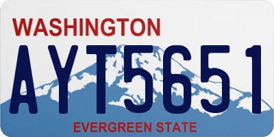 WA license plate AYT5651