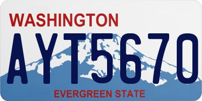 WA license plate AYT5670