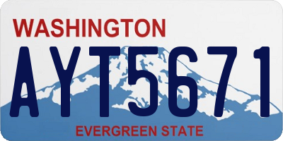 WA license plate AYT5671