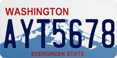 WA license plate AYT5678