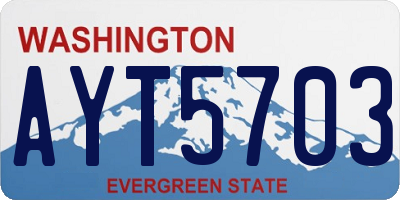 WA license plate AYT5703