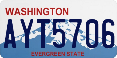 WA license plate AYT5706