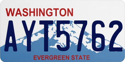 WA license plate AYT5762