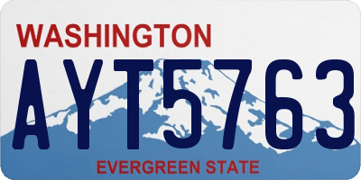 WA license plate AYT5763