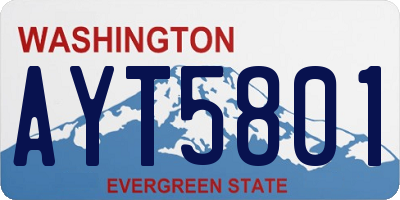WA license plate AYT5801