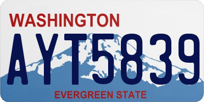 WA license plate AYT5839
