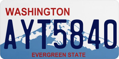 WA license plate AYT5840