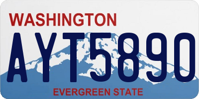 WA license plate AYT5890