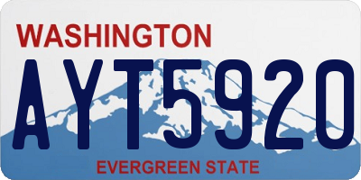 WA license plate AYT5920