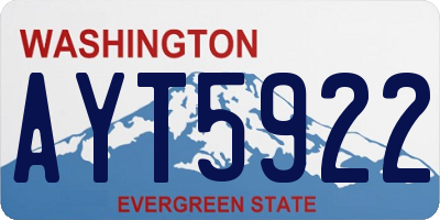 WA license plate AYT5922