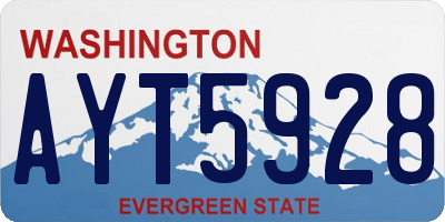 WA license plate AYT5928