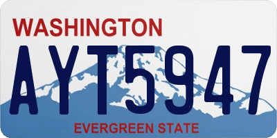 WA license plate AYT5947