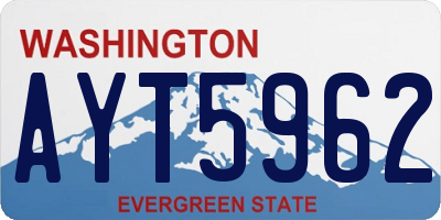 WA license plate AYT5962