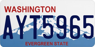 WA license plate AYT5965