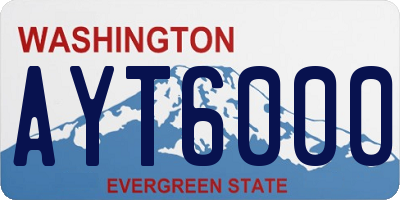 WA license plate AYT6000