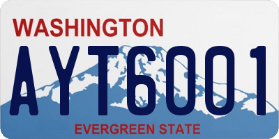 WA license plate AYT6001