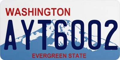 WA license plate AYT6002