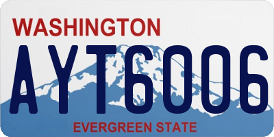 WA license plate AYT6006