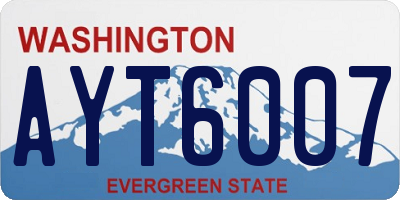 WA license plate AYT6007