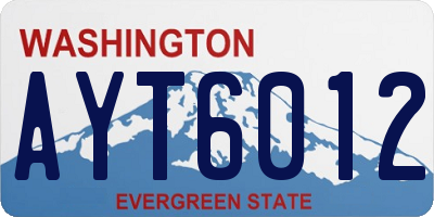 WA license plate AYT6012