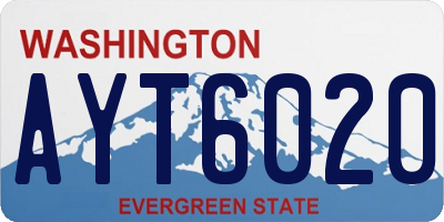 WA license plate AYT6020