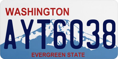 WA license plate AYT6038