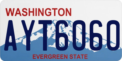WA license plate AYT6060
