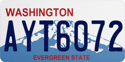 WA license plate AYT6072