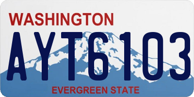 WA license plate AYT6103