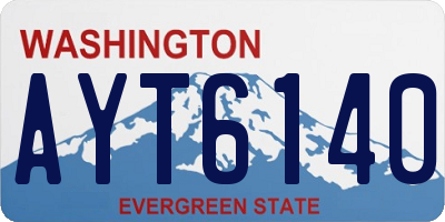 WA license plate AYT6140