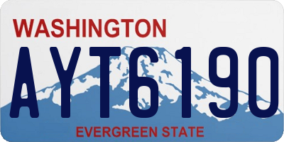WA license plate AYT6190