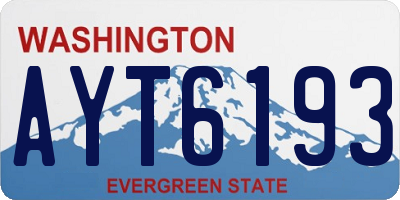 WA license plate AYT6193