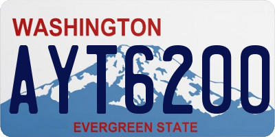 WA license plate AYT6200