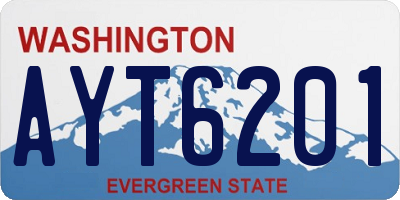 WA license plate AYT6201