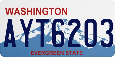 WA license plate AYT6203