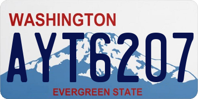WA license plate AYT6207
