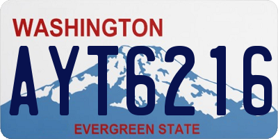 WA license plate AYT6216
