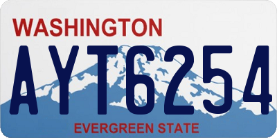 WA license plate AYT6254