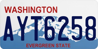 WA license plate AYT6258