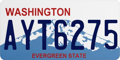 WA license plate AYT6275