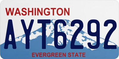 WA license plate AYT6292
