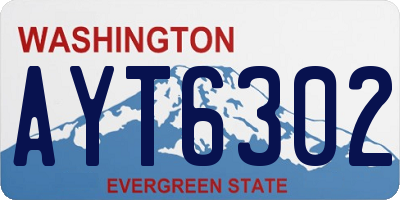 WA license plate AYT6302