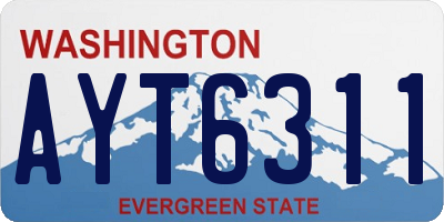 WA license plate AYT6311