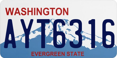 WA license plate AYT6316