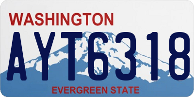 WA license plate AYT6318