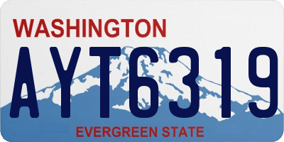 WA license plate AYT6319