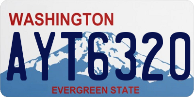 WA license plate AYT6320