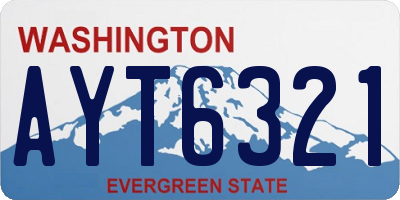 WA license plate AYT6321