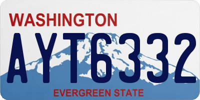 WA license plate AYT6332